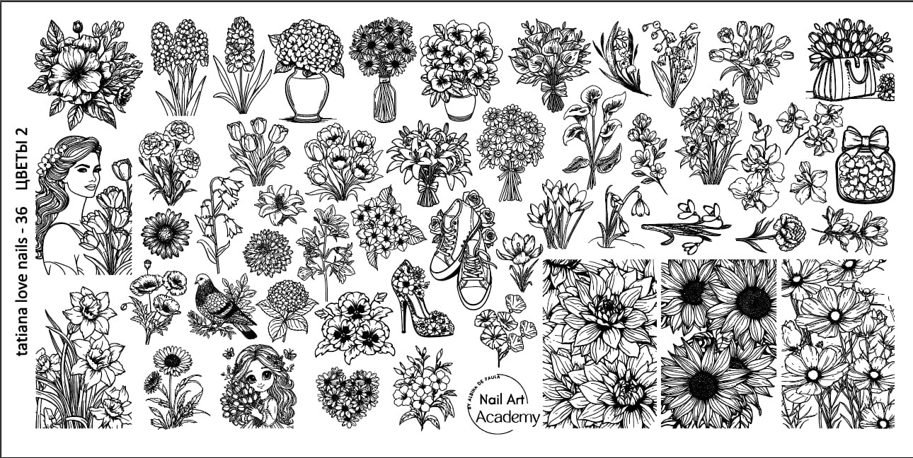 Placa Floral de Carimbos